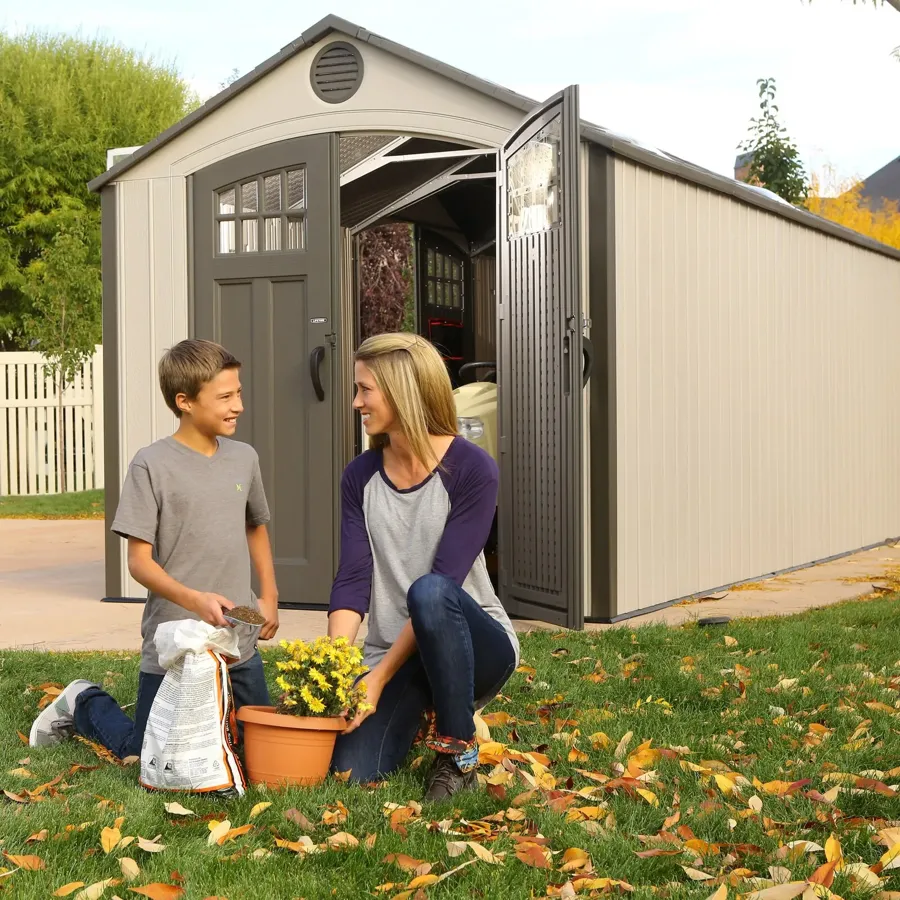 20 ft. W x 8 ft. D Plastic Storage Shed