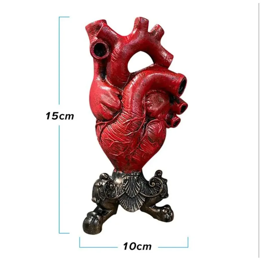 Realistic anatomical heart-shaped vase