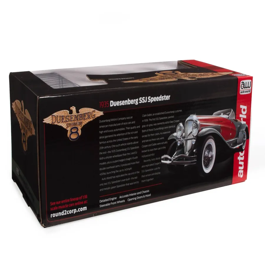 1935 Duesenberg SSJ (Red and Silver) 1:18 Scale