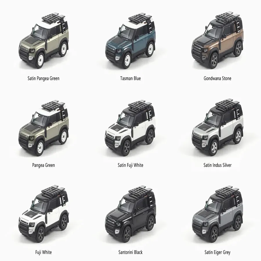 9-Car Set Land Rover Defender 110 & 90 1:64 by Almost Real