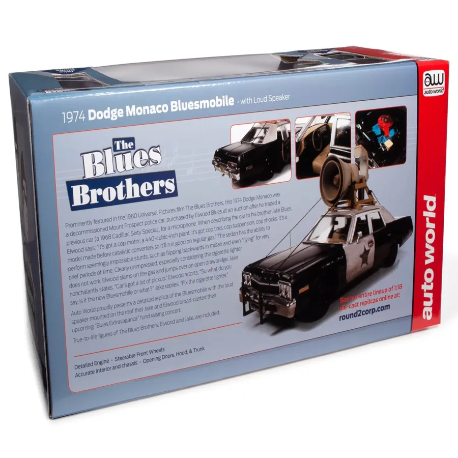 Blues Brothers 1974 Monaco Police Pursuit 1:18 Scale