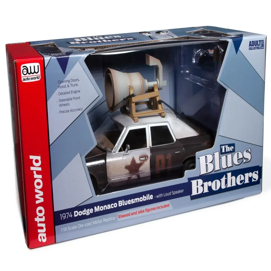 Blues Brothers 1974 Monaco Police Pursuit 1:18 Scale